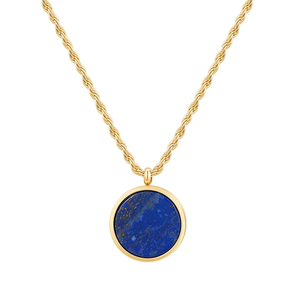 Stone Disk Pendant Necklace - Image 10