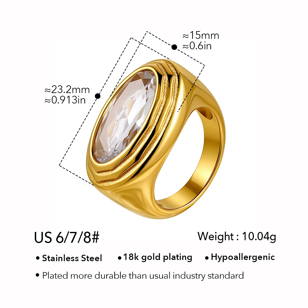 Geometry Oval Zircon Ring - Image 6