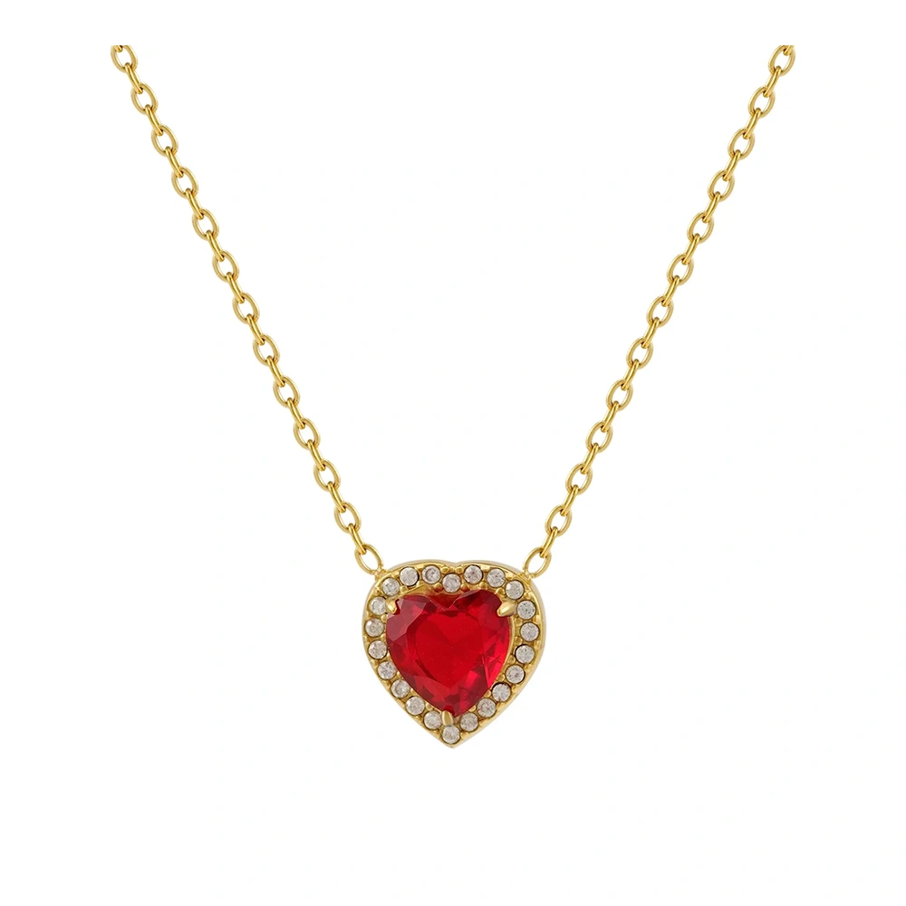 Luck Heart Red Stone Necklace