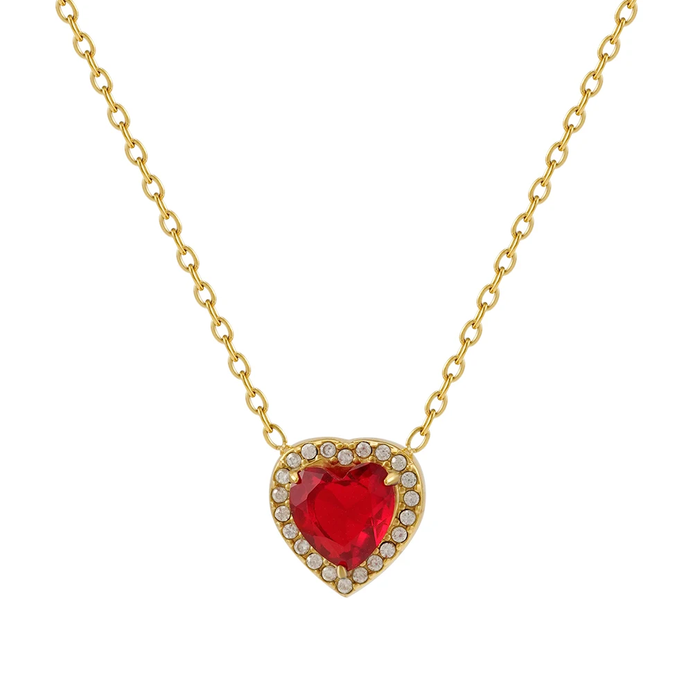 Luck Heart Red Stone Necklace - Image 9