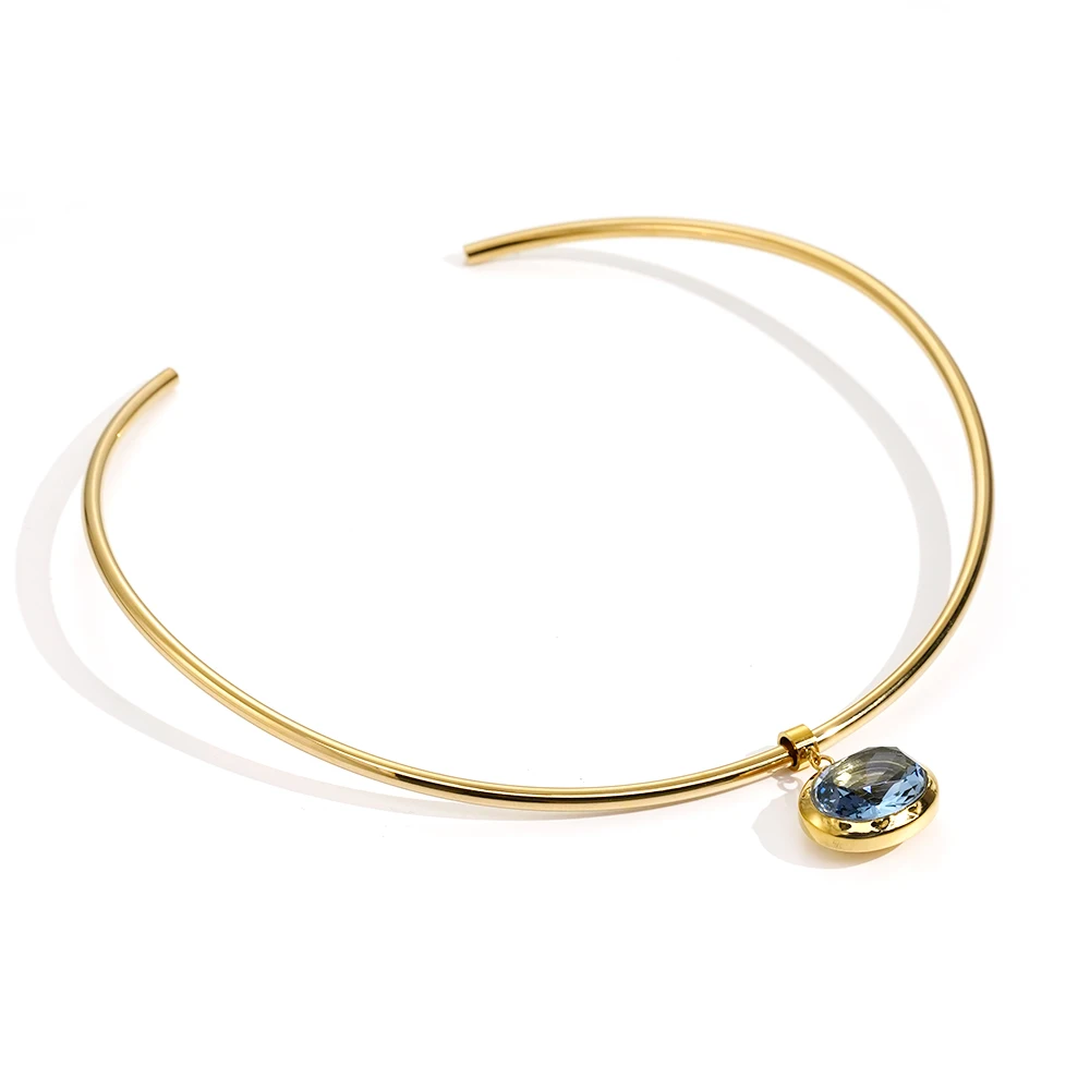 Oval Crystal Colorful Birthstone Necklace - Image 8
