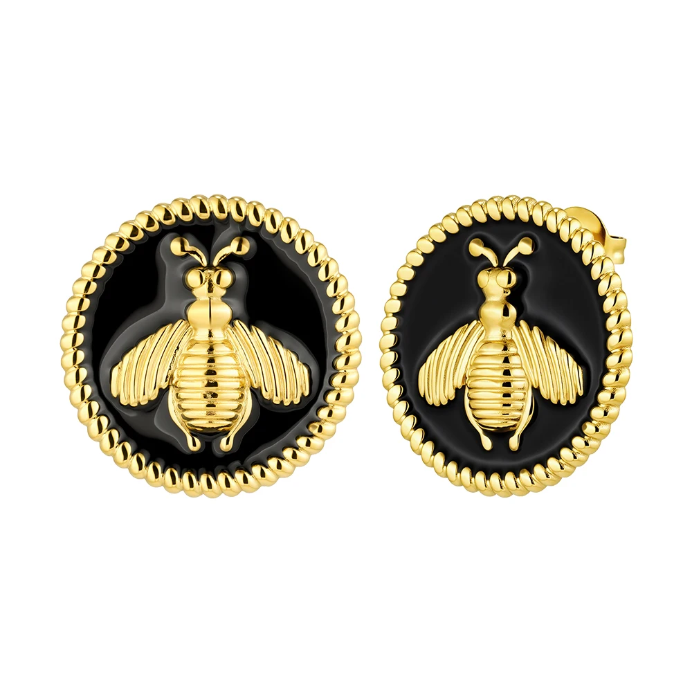Oil Dripping Bee Stud Earrings - Image 6