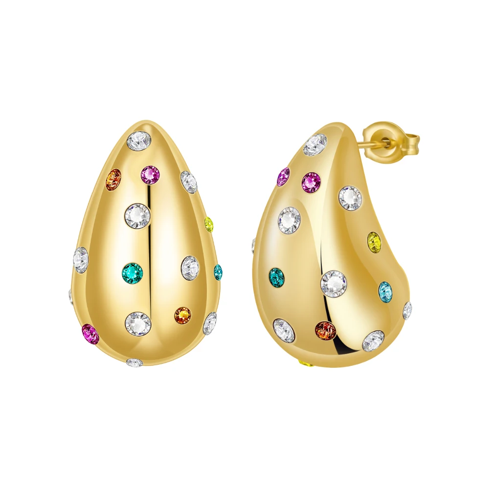 Rain Drop Zircon Stud Earrings - Image 5