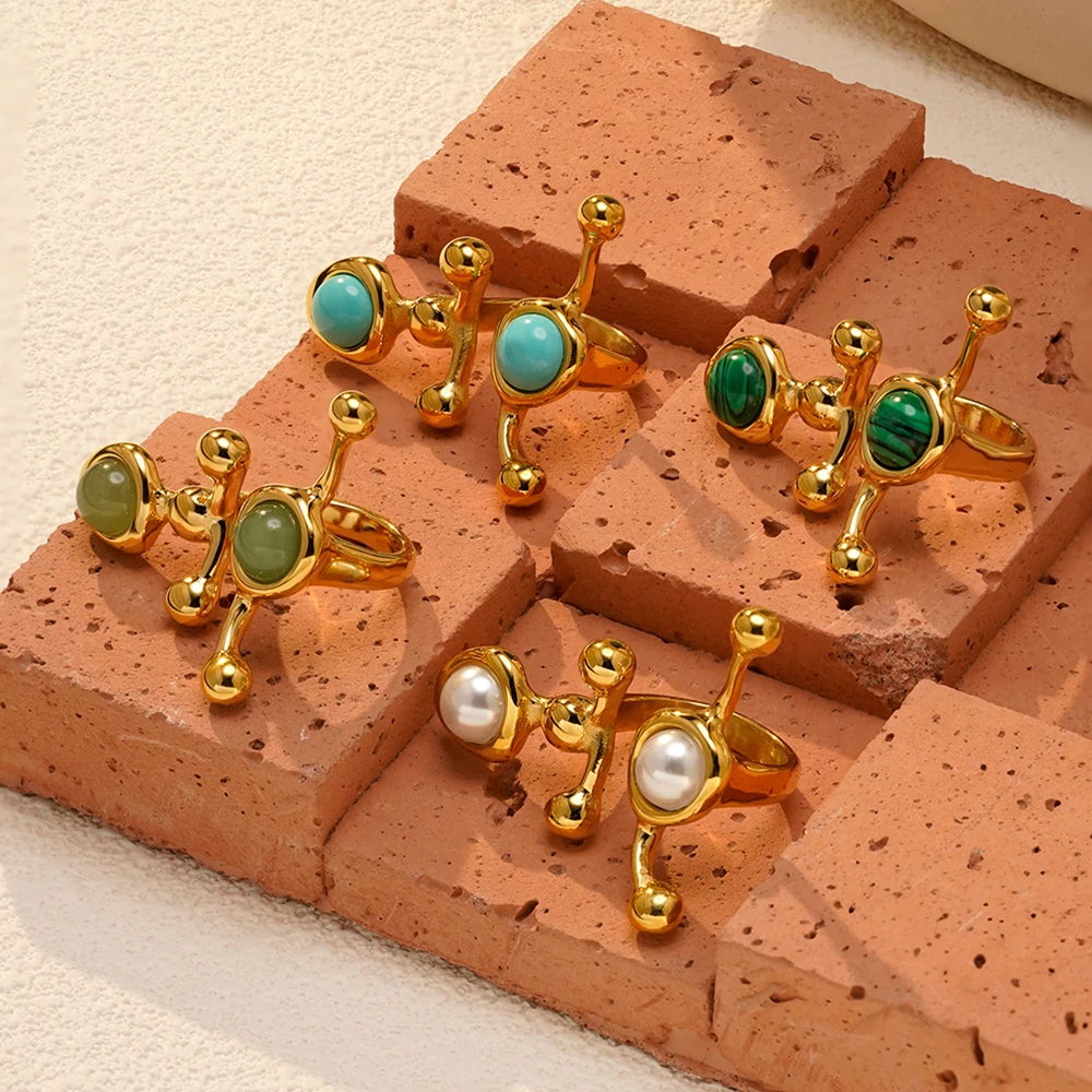 Irregular Natural Stone Alien Ring - Image 3