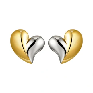 Two Heart Hollow Stud Earrings