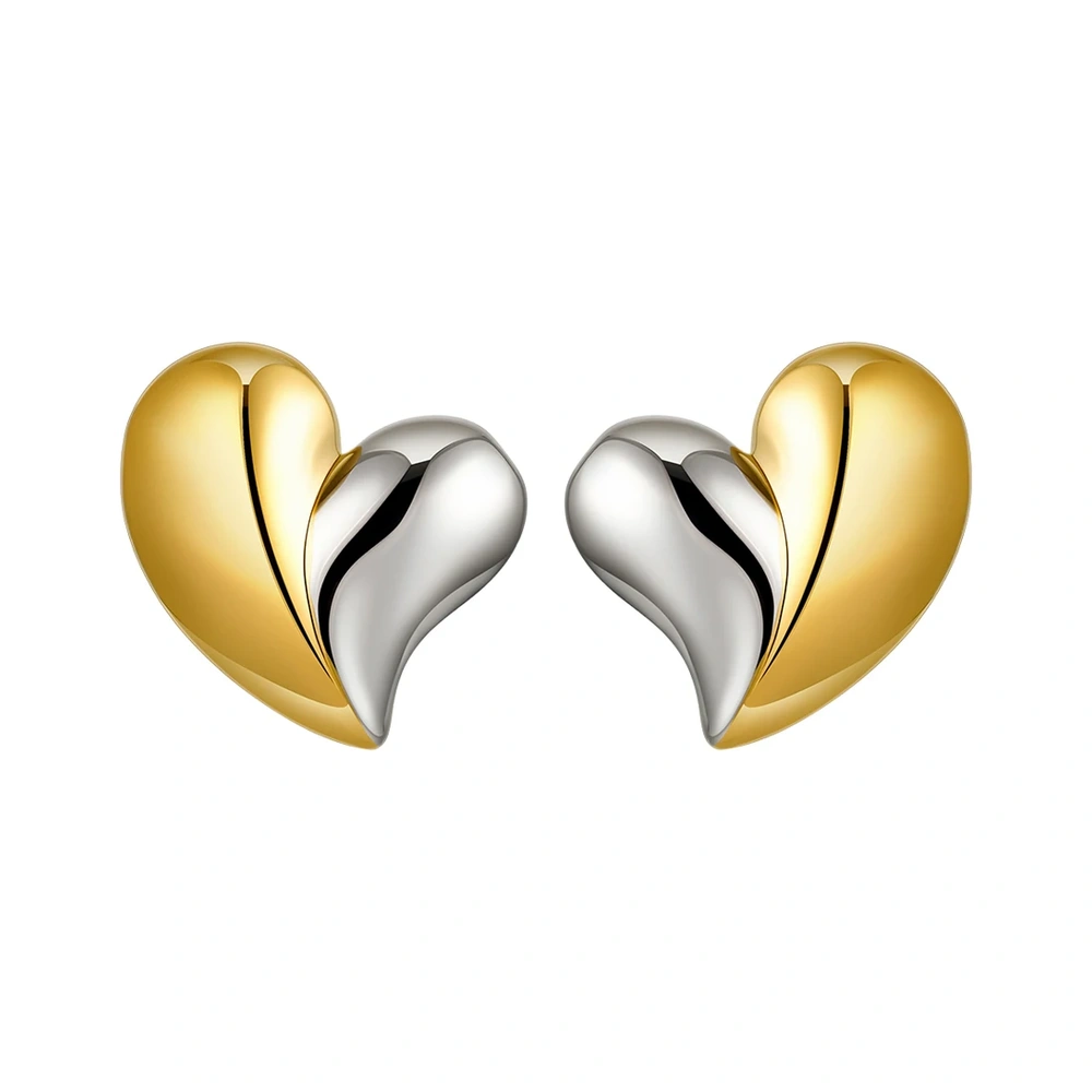 Two Heart Hollow Stud Earrings