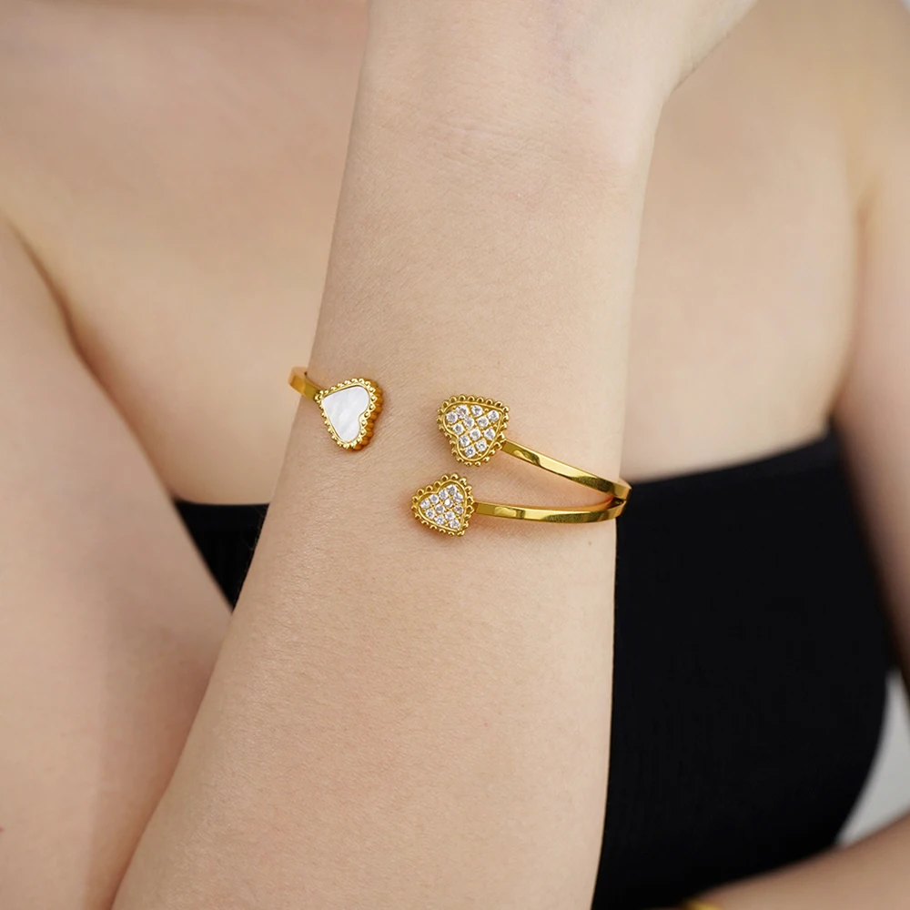 Heart Cuff Bangle - Image 2