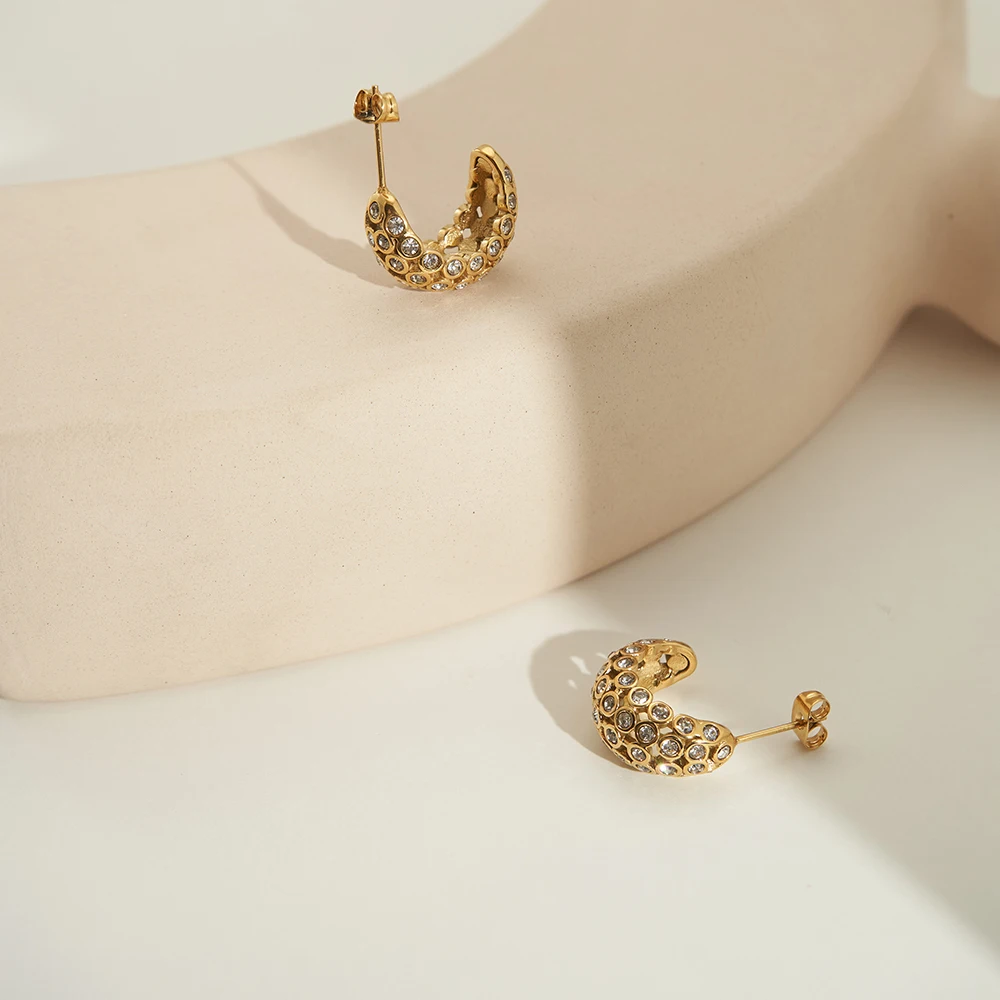 C Shaped Stud Earrings - Image 5