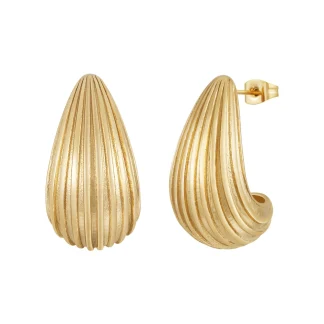 Rain Hollow Stripe Stud Earrings