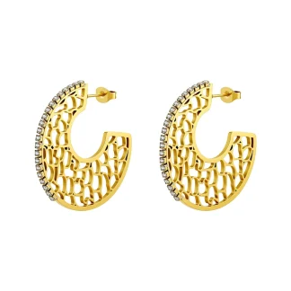 Skeleton C Shape Hoop Earrings