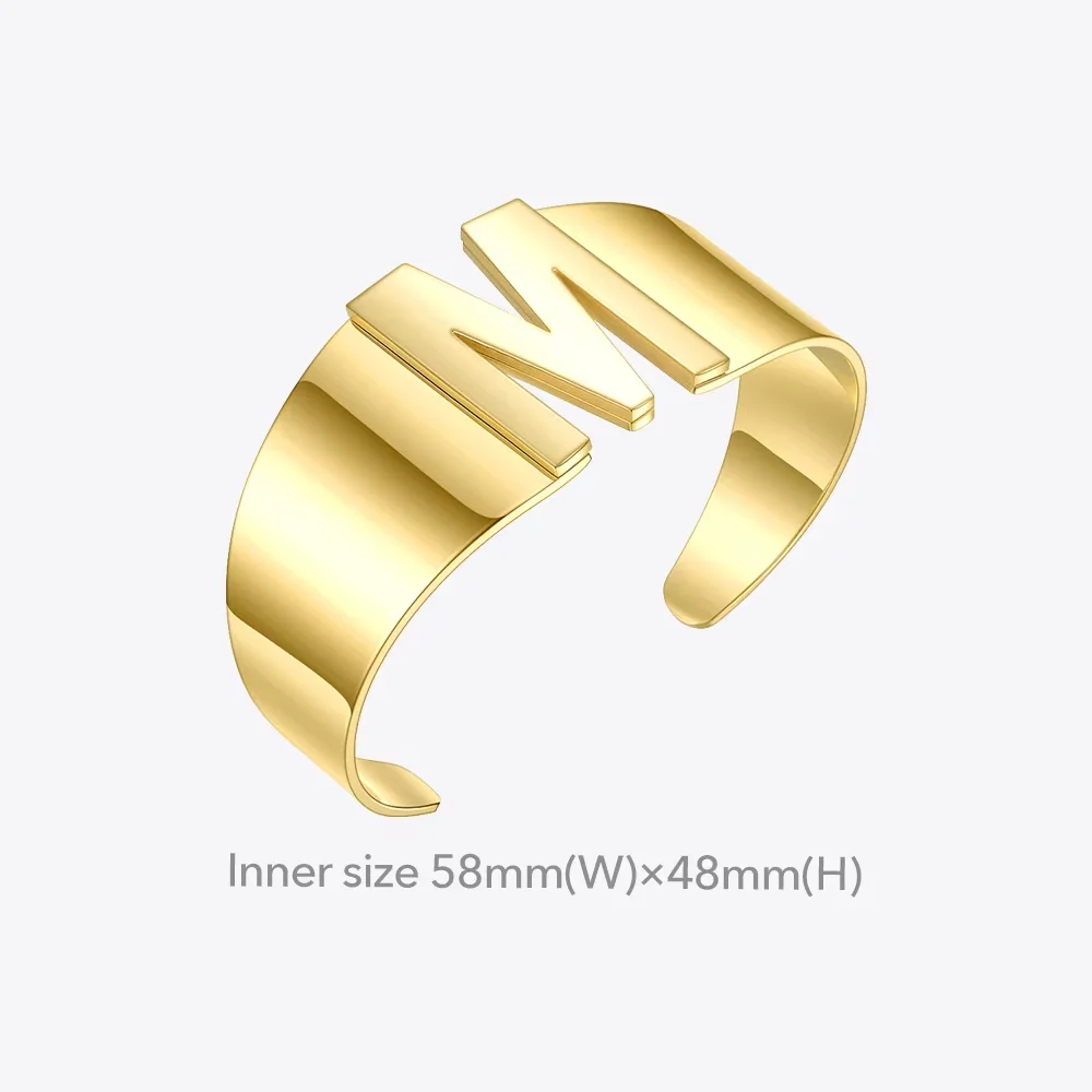 Punk Hollow Initial Letter Ring/Bracelet - Image 2