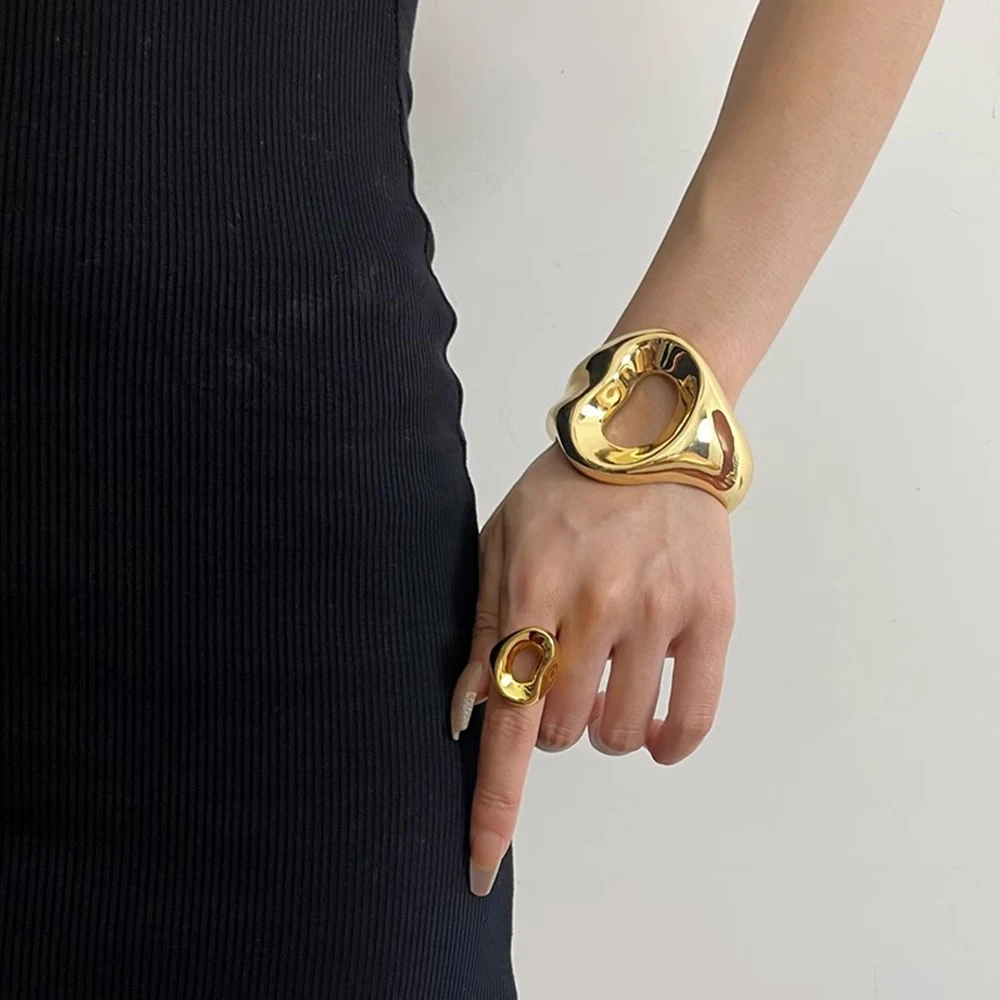 Glossy Irregular Hollow Ring - Image 2