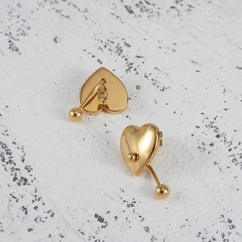 Heart Ball Stud Earrings - Image 2