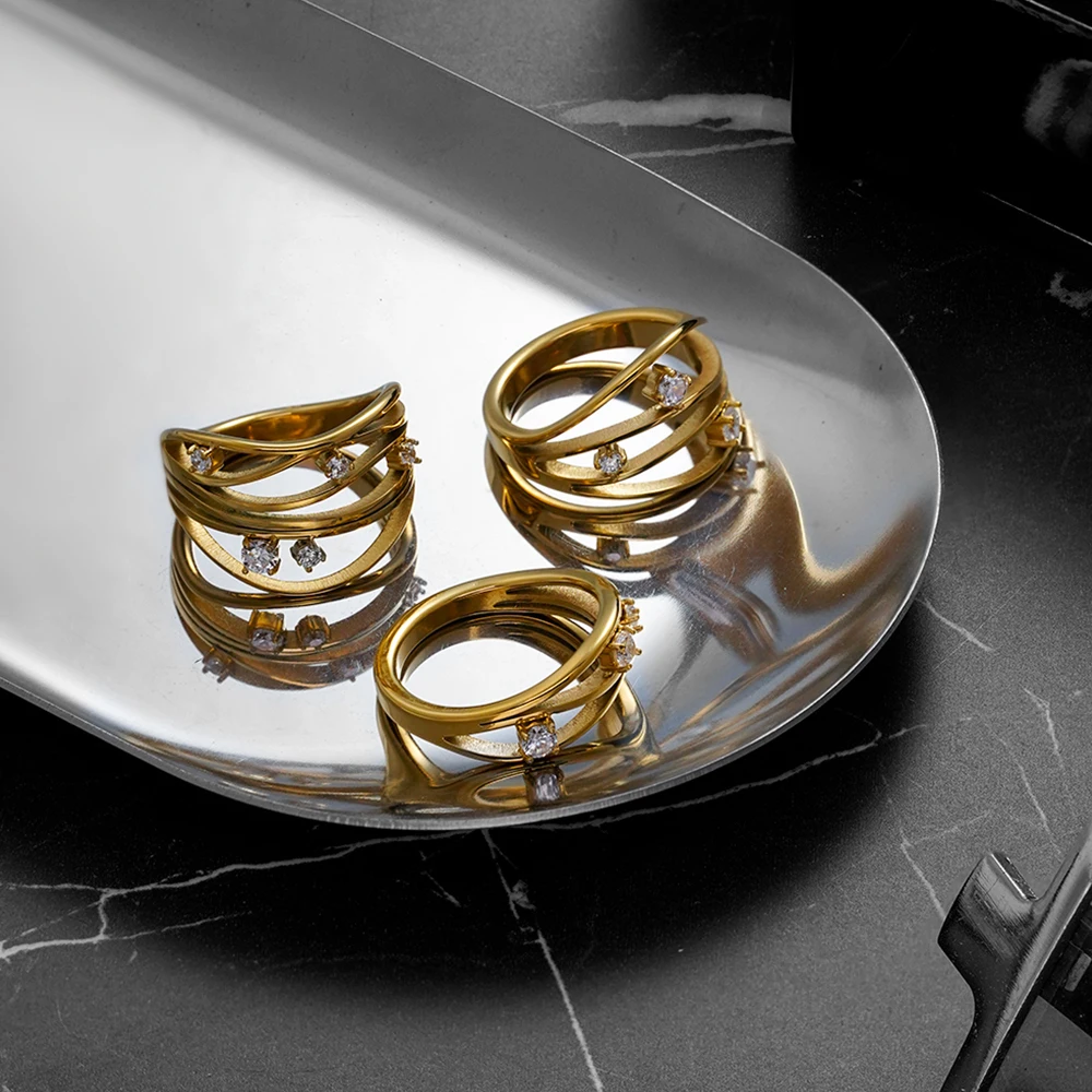 Geometry Stacked Zircon Ring - Image 3