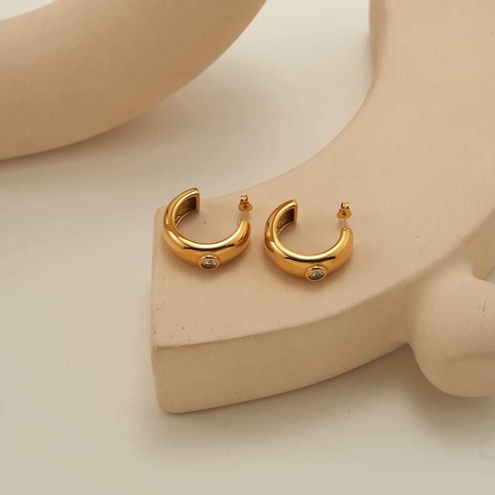 CZ Hoop Earrings - Image 2