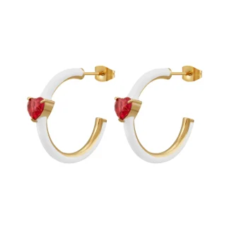 Drip Oil Heart Hoop Earrings
