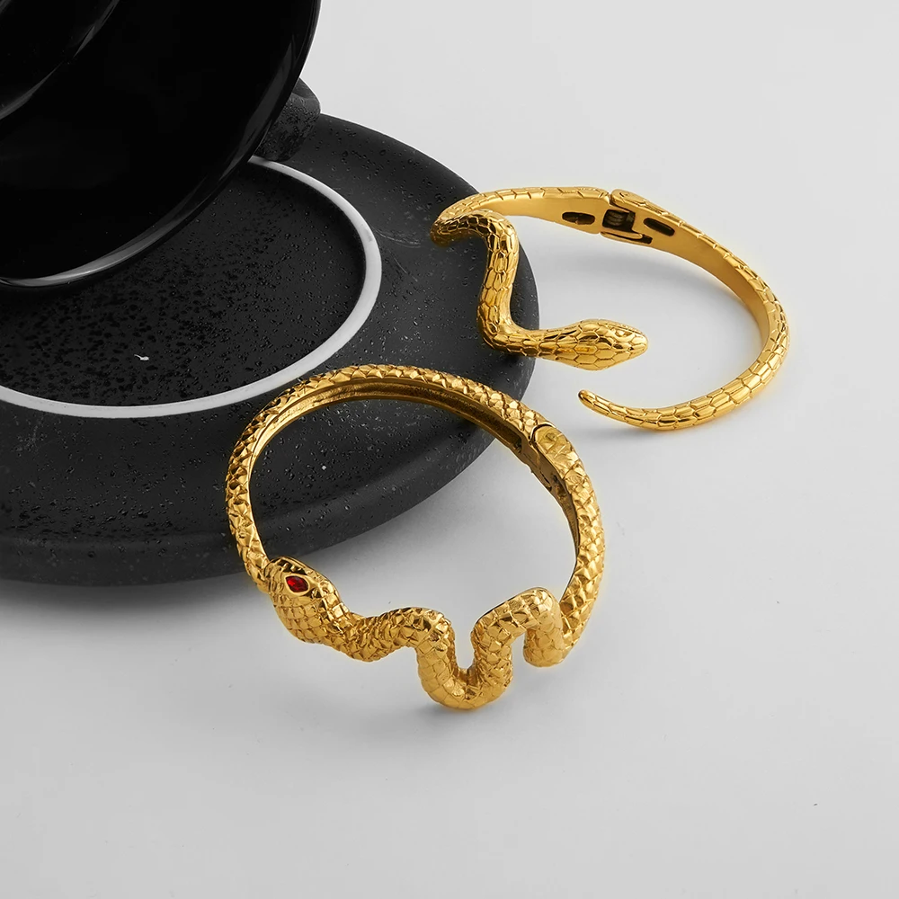 Snake Elastic Cuff Bracelet - Image 5