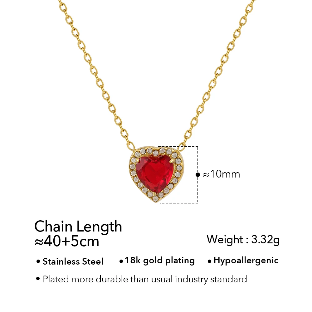 Luck Heart Red Stone Necklace - Image 12