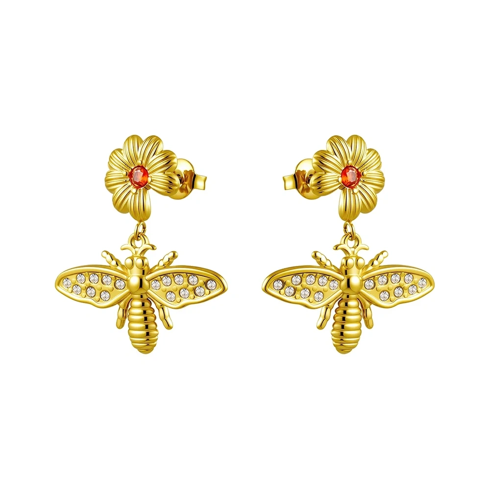 Daisy Bee Zircon Stud Earrings