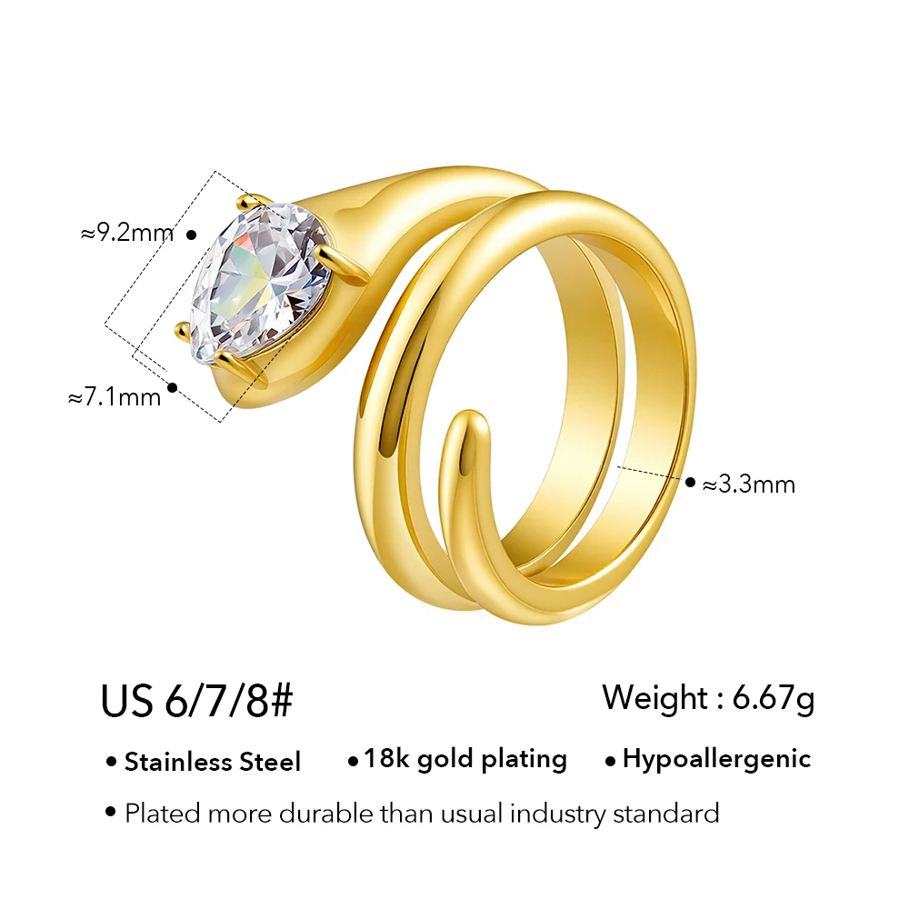 Snake Shape Zircon Ring - Image 5