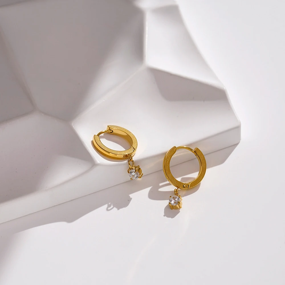 Zircon Circle Hoop Earrings - Image 4