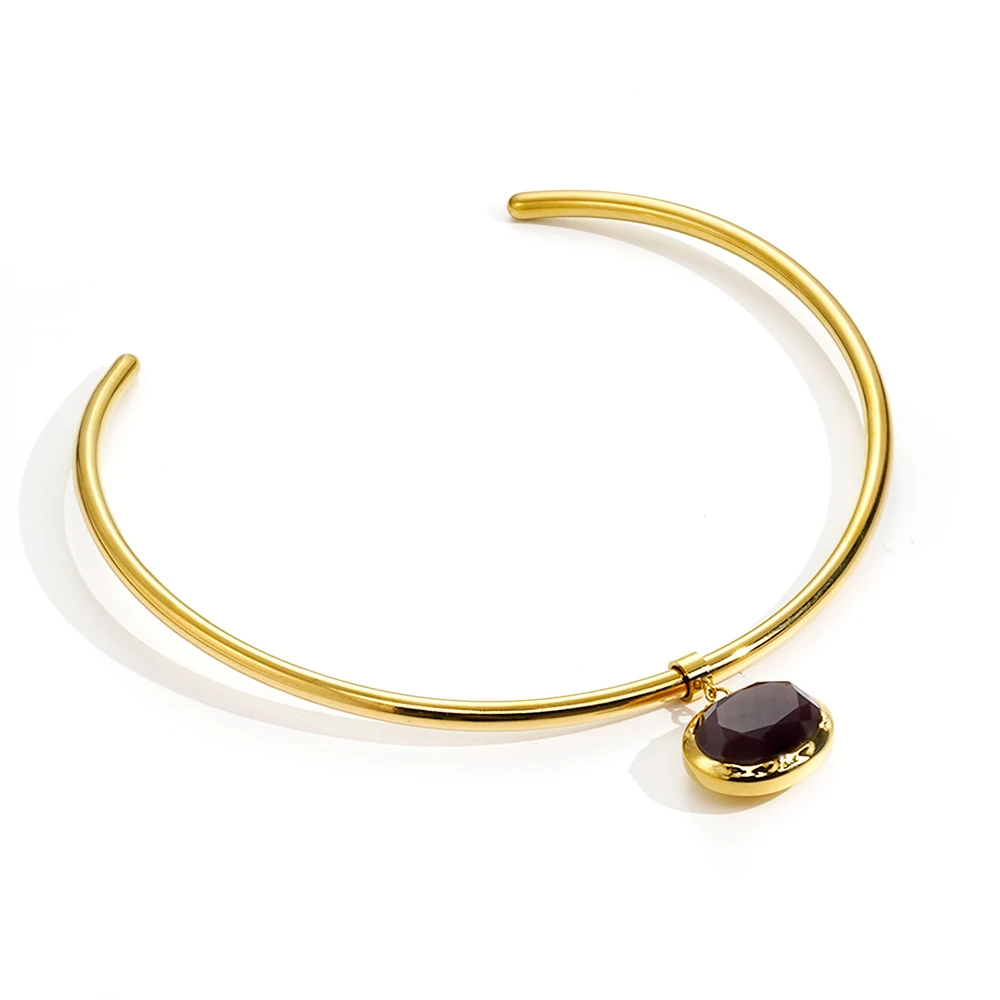 Oval Crystal Colorful Birthstone Necklace - Image 6