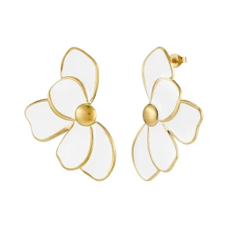 Oil Dripping Flower Stud Earrings