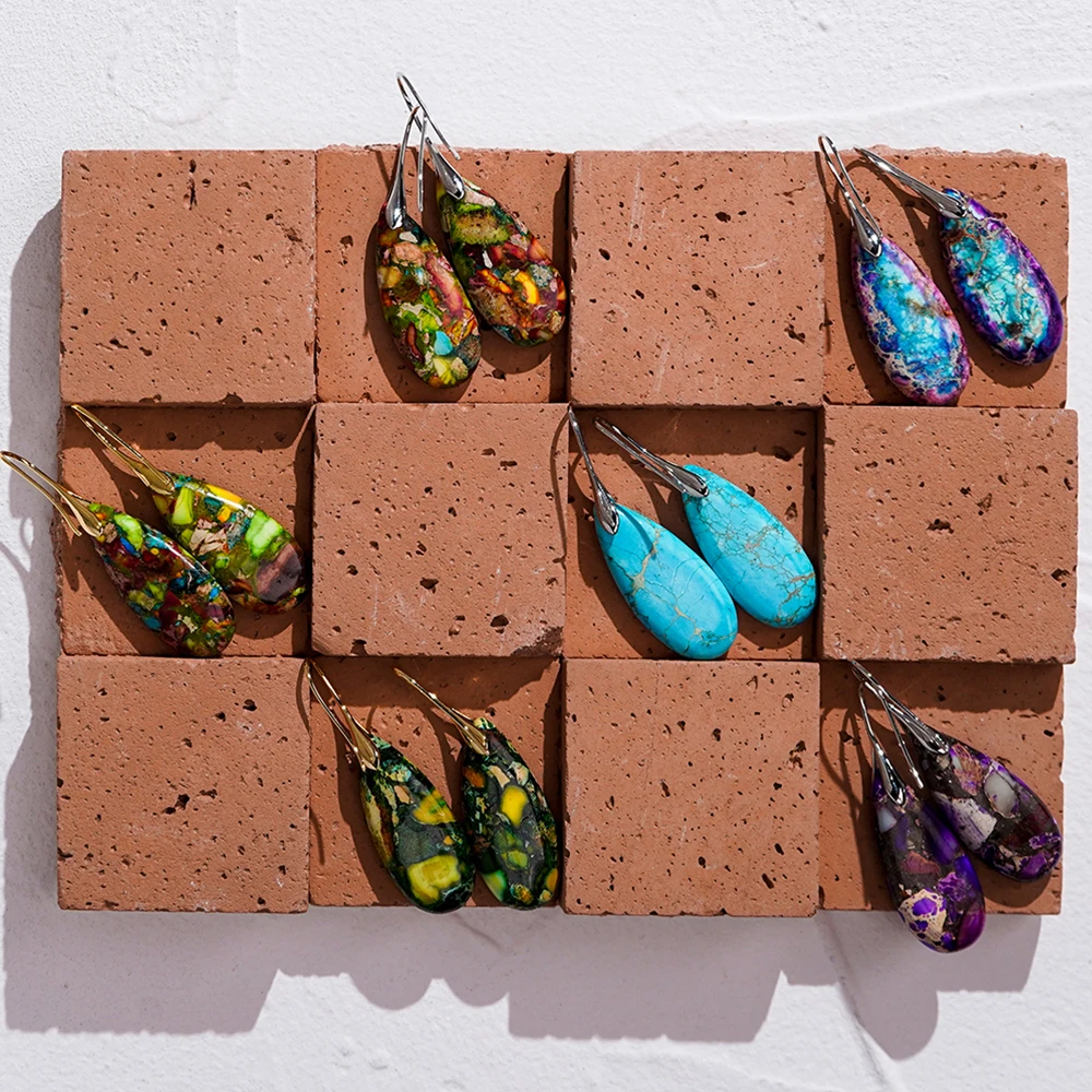 Resin Emperor Stone Stud Earrings - Image 4
