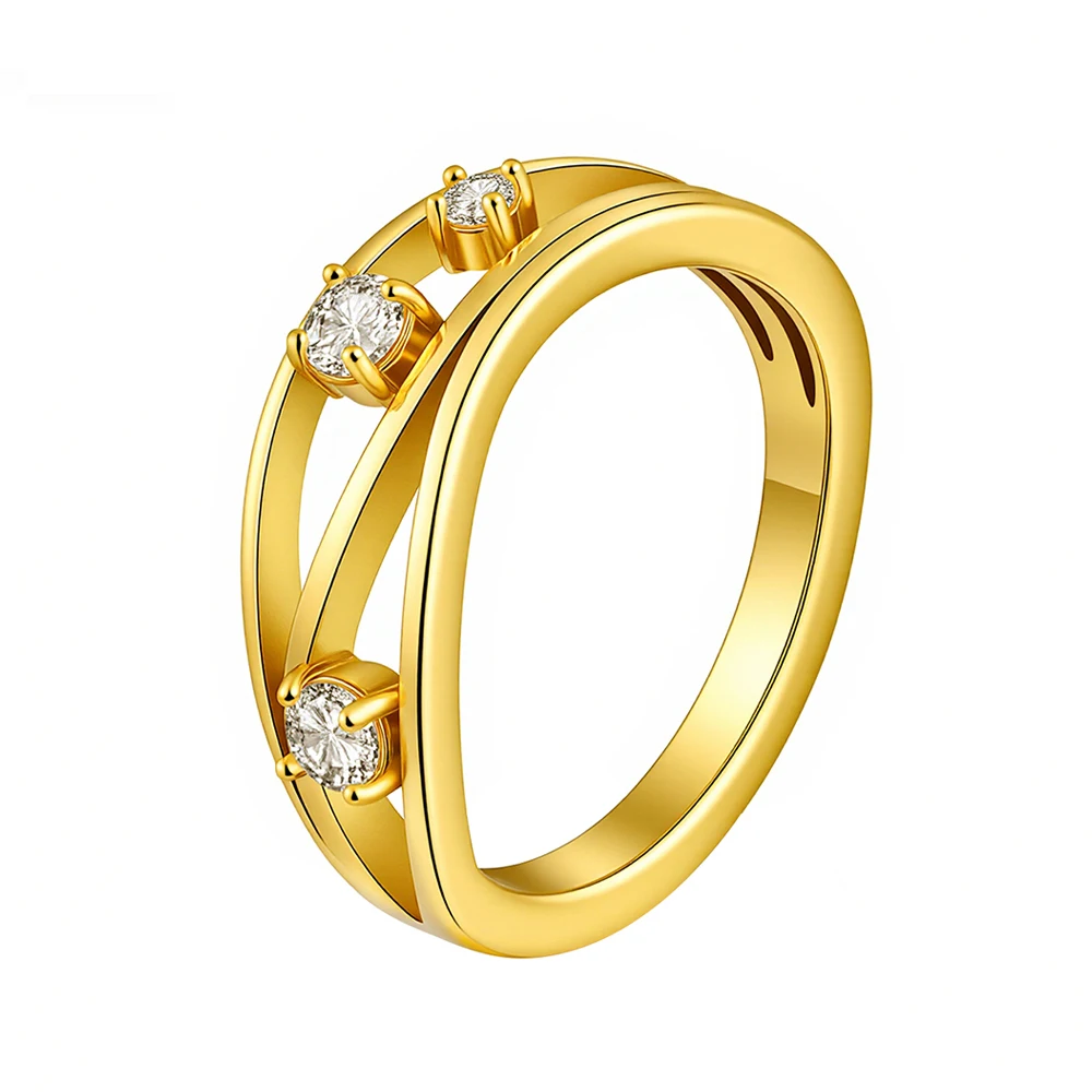 Geometry Stacked Zircon Ring