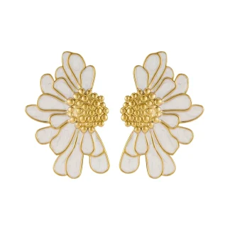 Oil Dripping Petal Stud Earrings