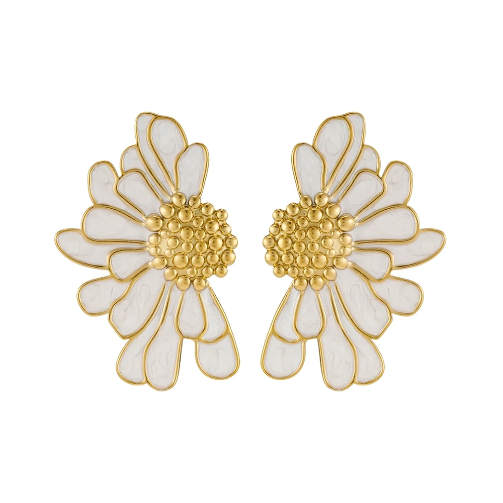 Oil Dripping Petal Stud Earrings