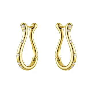 U Shape Zircon Stud Earrings