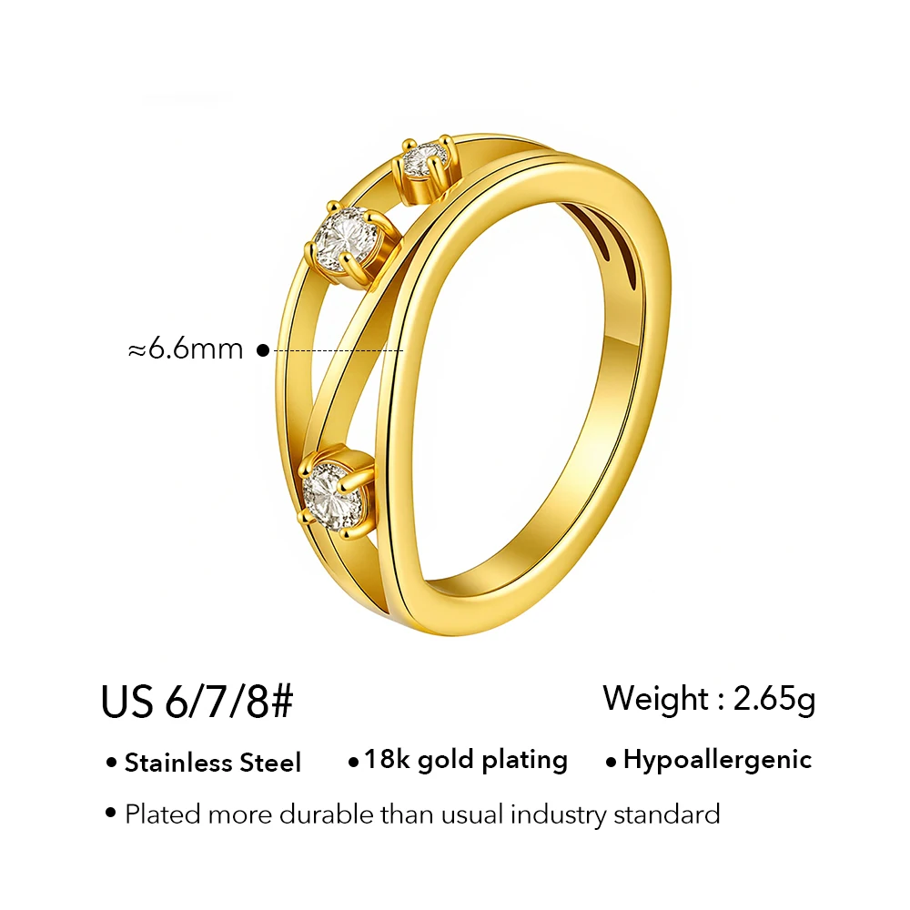 Geometry Stacked Zircon Ring - Image 7