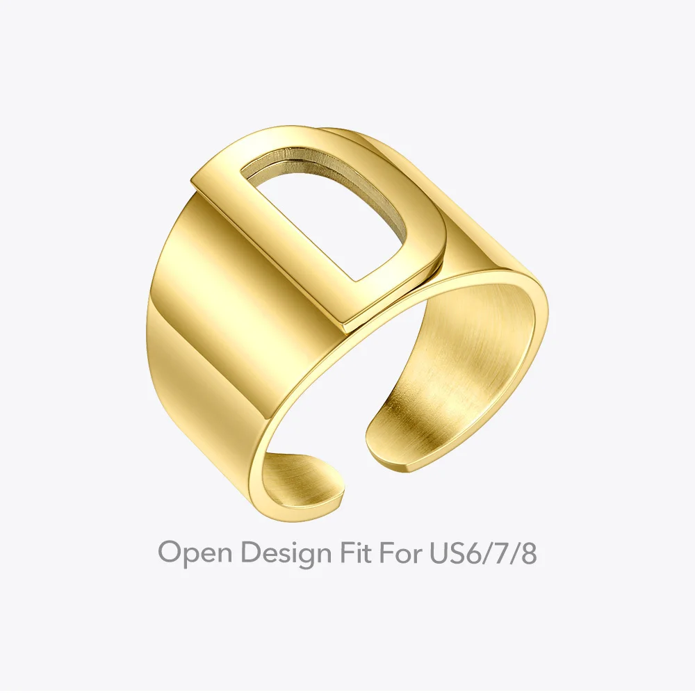 Punk Hollow Initial Letter Ring/Bracelet - Image 3