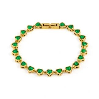 Green Zircon Heart Bracelet