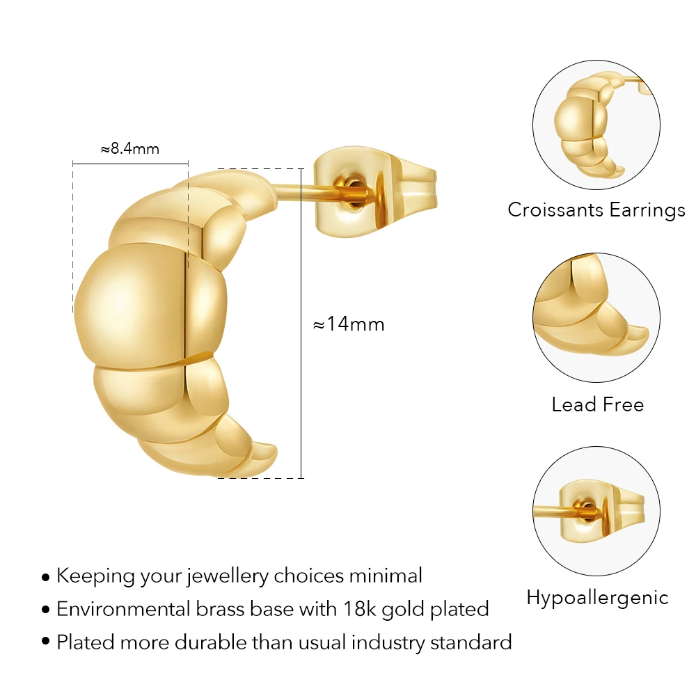 Cool Croissant Stud Earrings - Image 7