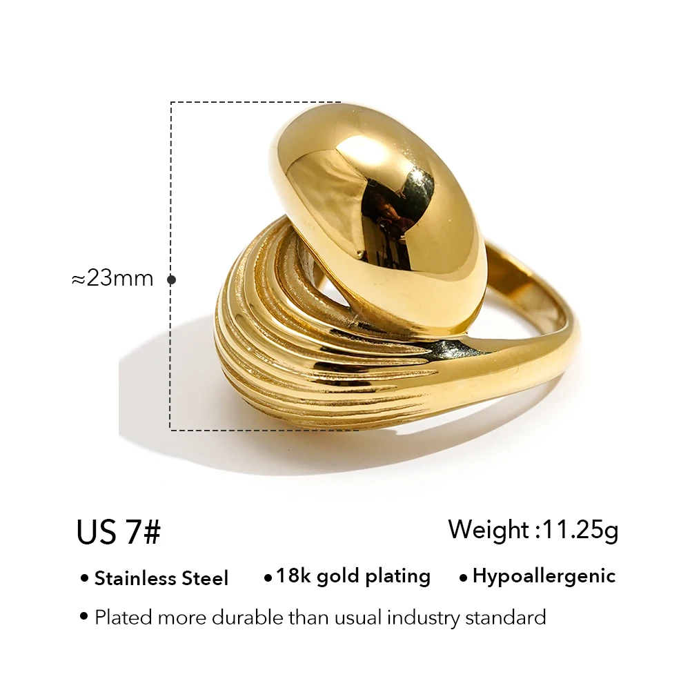 Rain Drop Smooth Stripe Ring - Image 7