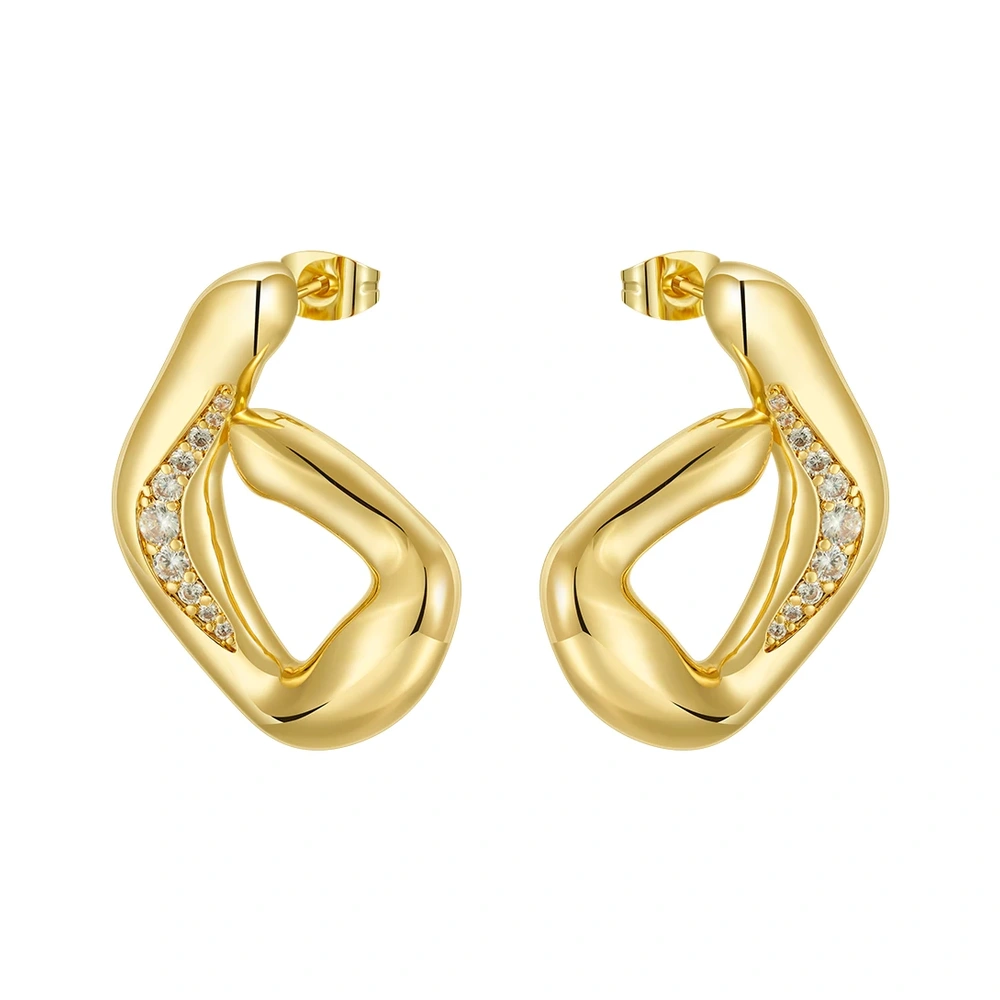 G Shape Stud Earrings