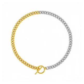 OT Buckle Two Tone Necklace