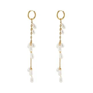 Imitation Pearl Long Stud Earrings