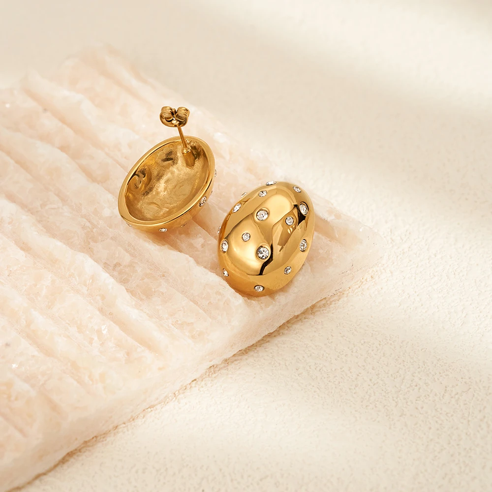 Hollow Pebbles Stud Earrings - Image 2