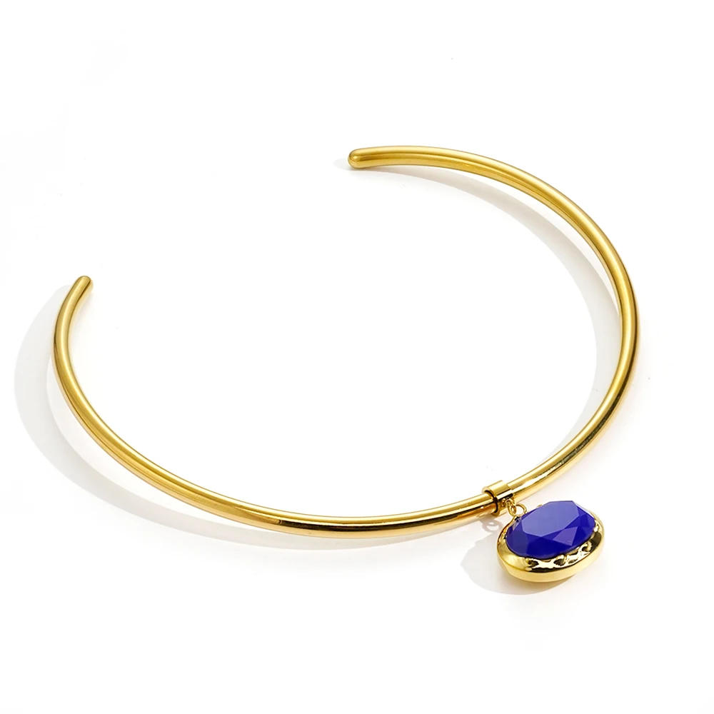Oval Crystal Colorful Birthstone Necklace - Image 4