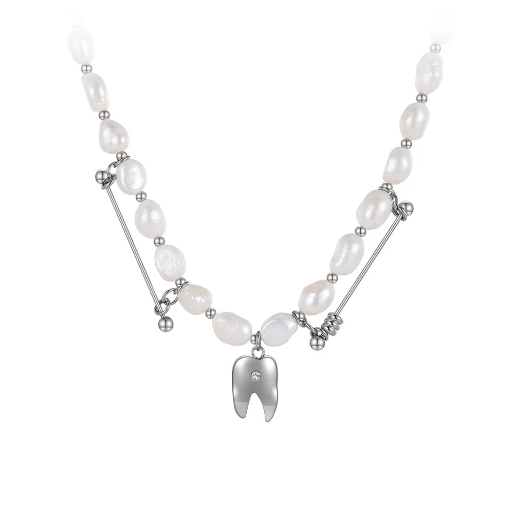 Natural Pearls Tooth Necklace - Image 6