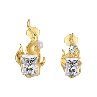 Flame Zircon Stud Earrings