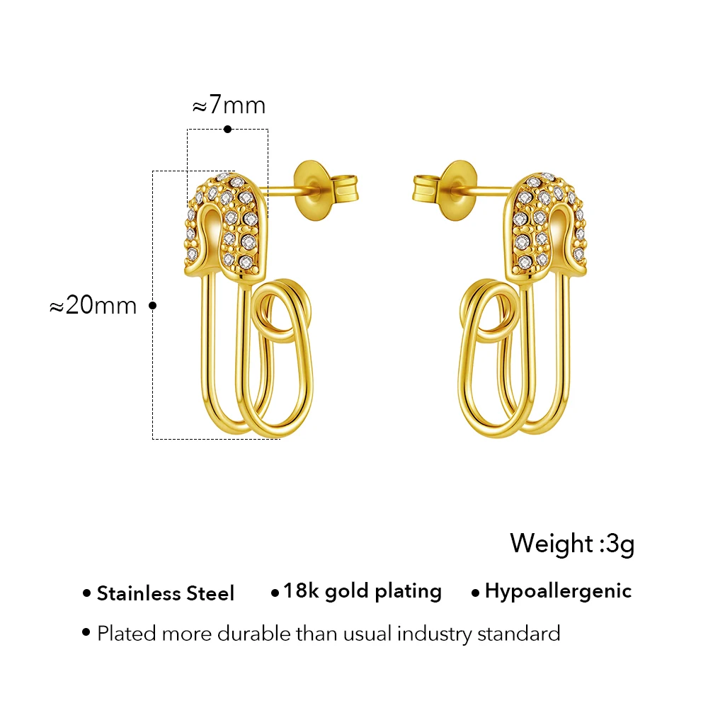 Zircon Brooch Stud Earrings - Image 6