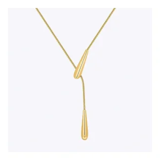 Rain Drop Snake Chain Pendant Necklace