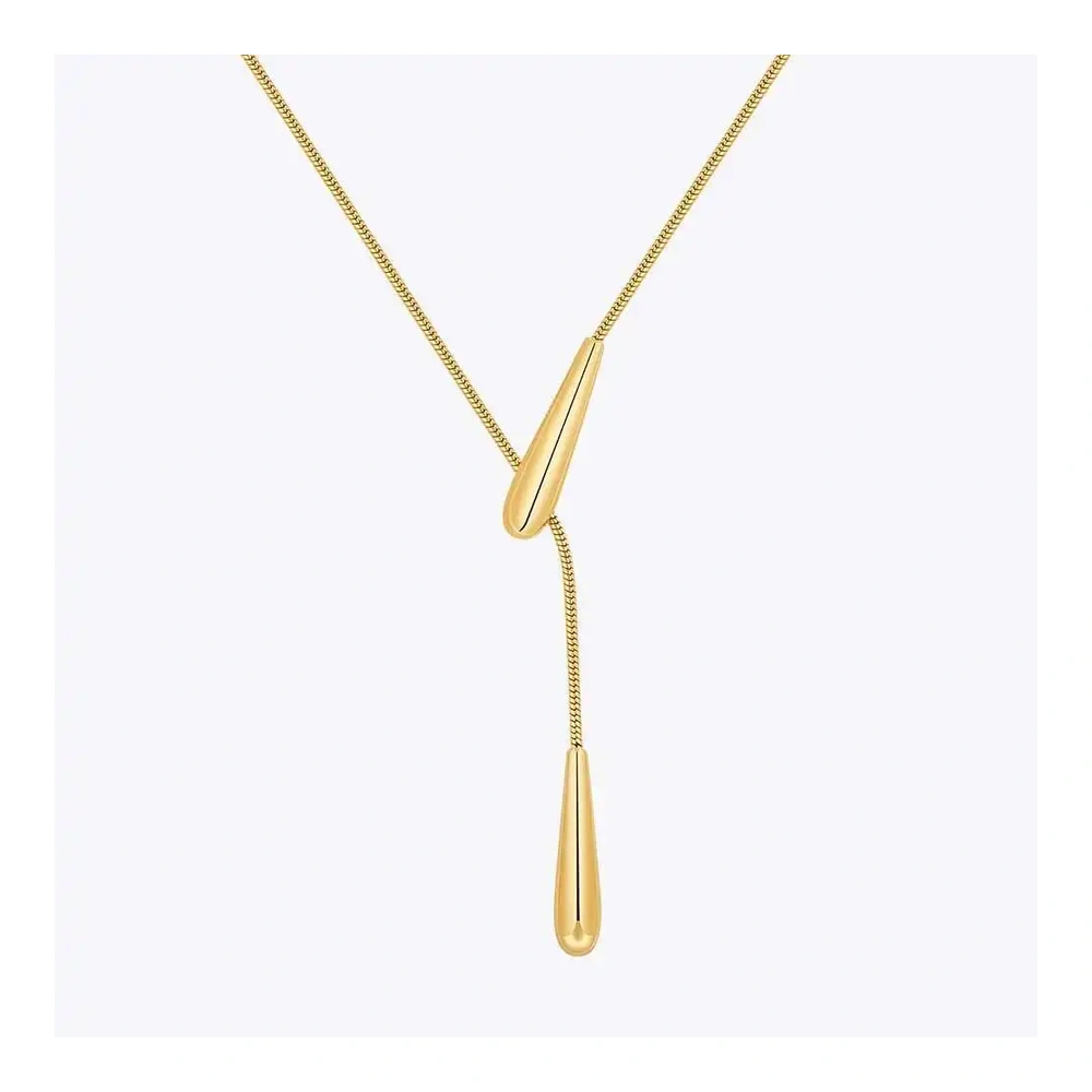 Rain Drop Snake Chain Pendant Necklace