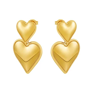 Mini Pearl Heart Drop Earrings