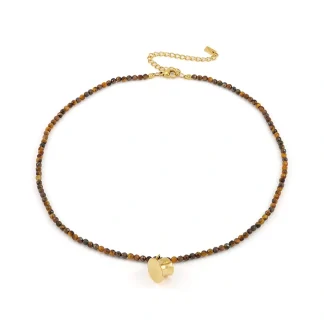 Green Beads Plant Slices Necklace