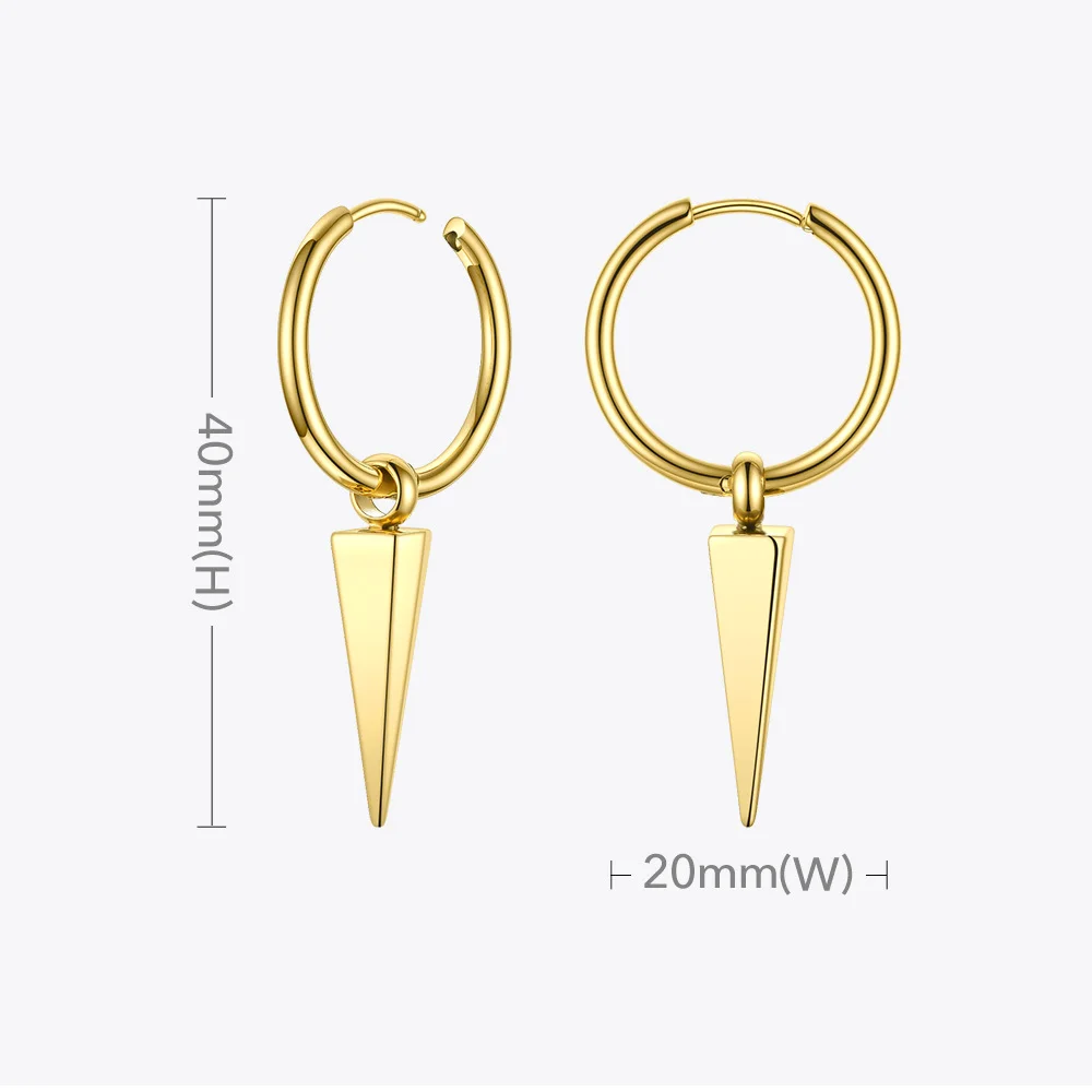 Pyramid Spike Drop Earrings - Image 7